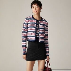 NWT J. Crew Fair Isle Lady Jacket in Boiled Wool Blend